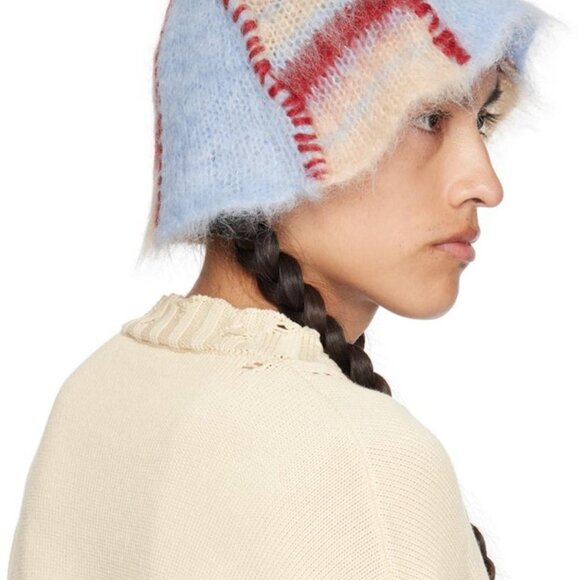 NWT MARNI  Brushed Striped Mohair-Blend Bucket Hat main image 8